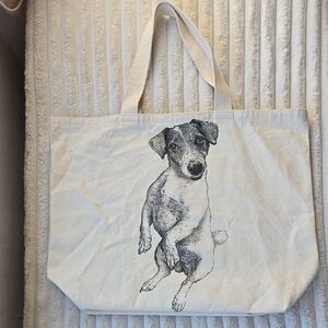 Soulful Jack Russell Terrier Screenprint Boutique Cotton Totebag